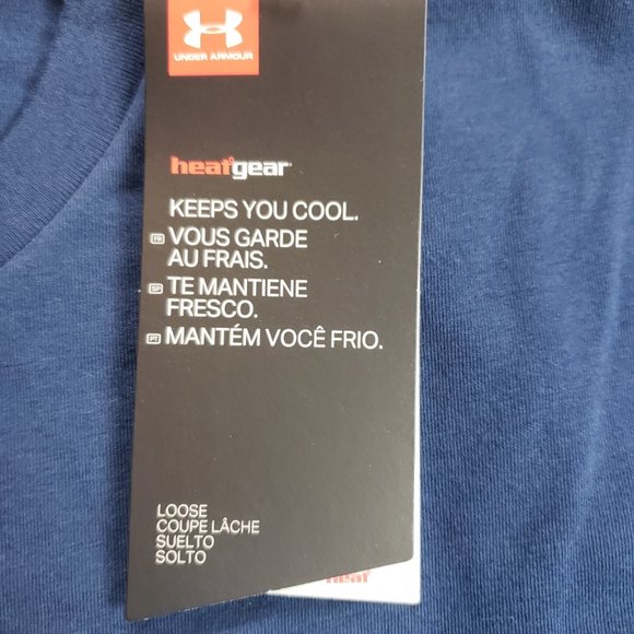 UNDER ARMOUR MEN BLUE WITH ORANGE LOGO SIZE LARGE - Picture 6 of 12